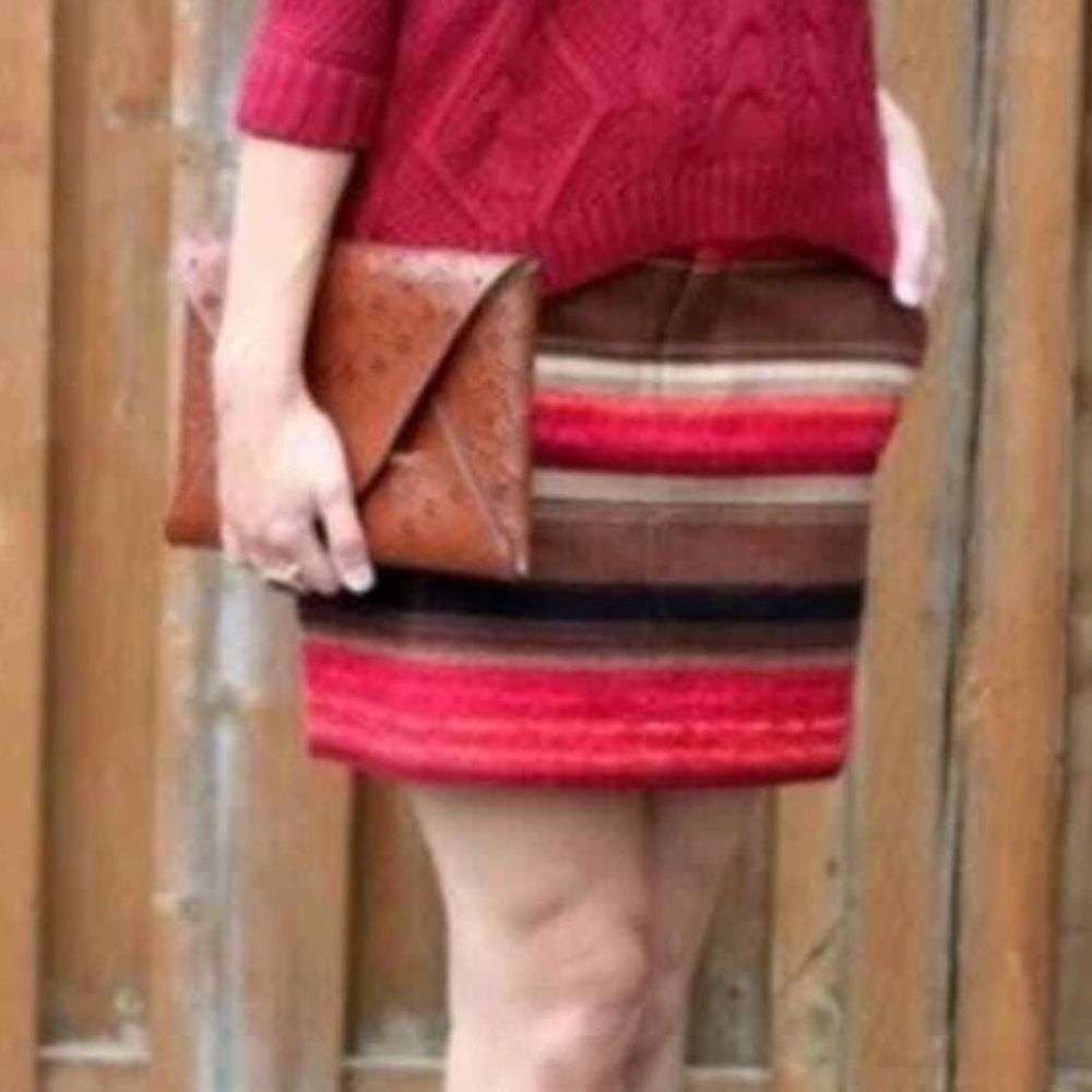 NWT OLD NAVY JUPE BASKET WEAVE RED STRIPED MINI SKIRT SIZE 12